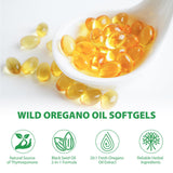 Close-up of MXCZBSM Organic Oil of Oregano Softgels capsules