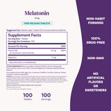 Close-up of Natrol Melatonin 3 mg tablet