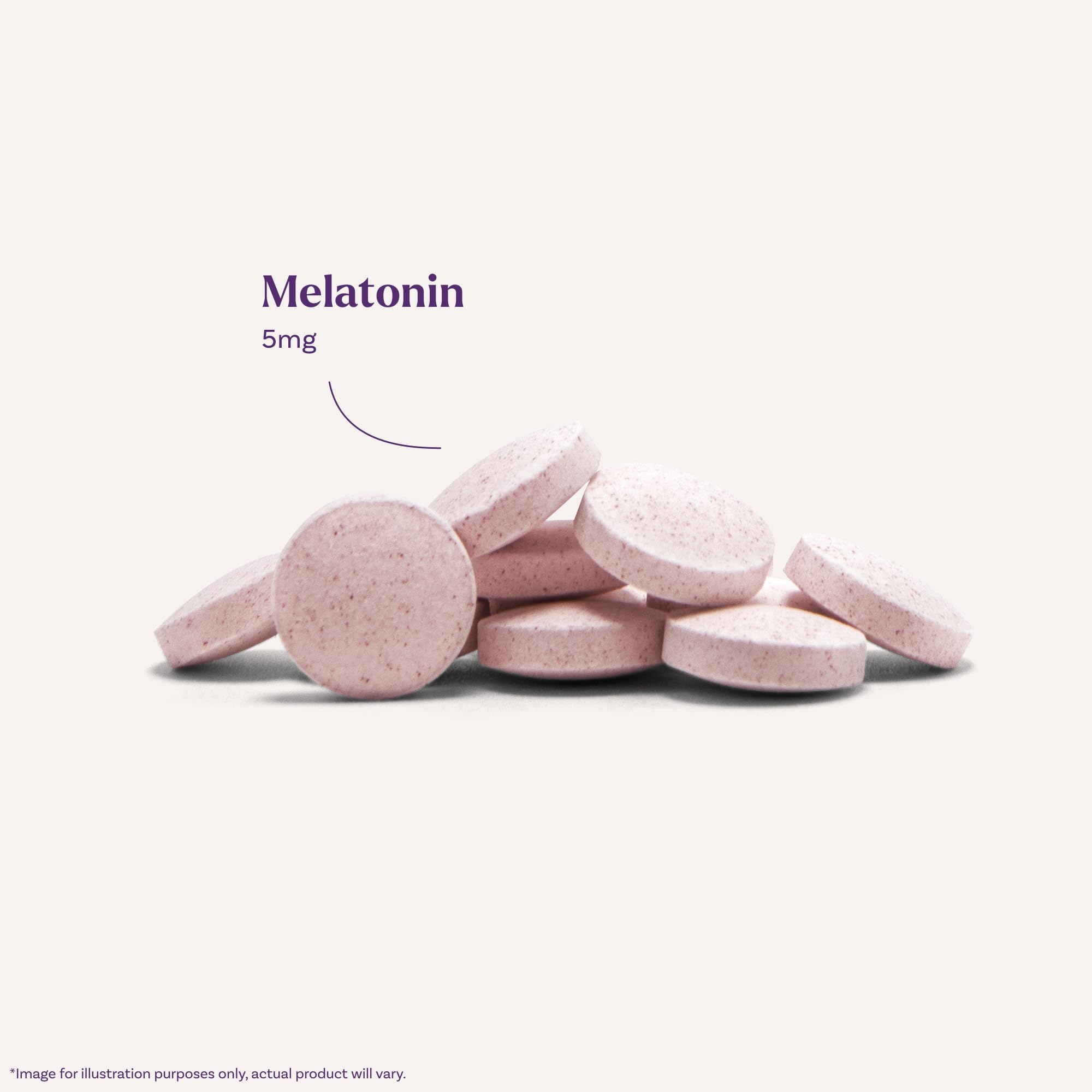 Close-up of Natrol Melatonin 5 mg Fast Dissolve Tablets Strawberry flavour