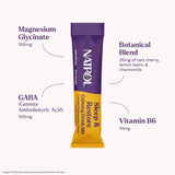 Close-up of Natrol Sleep & Restore stick pack with lemon chamomile flavour