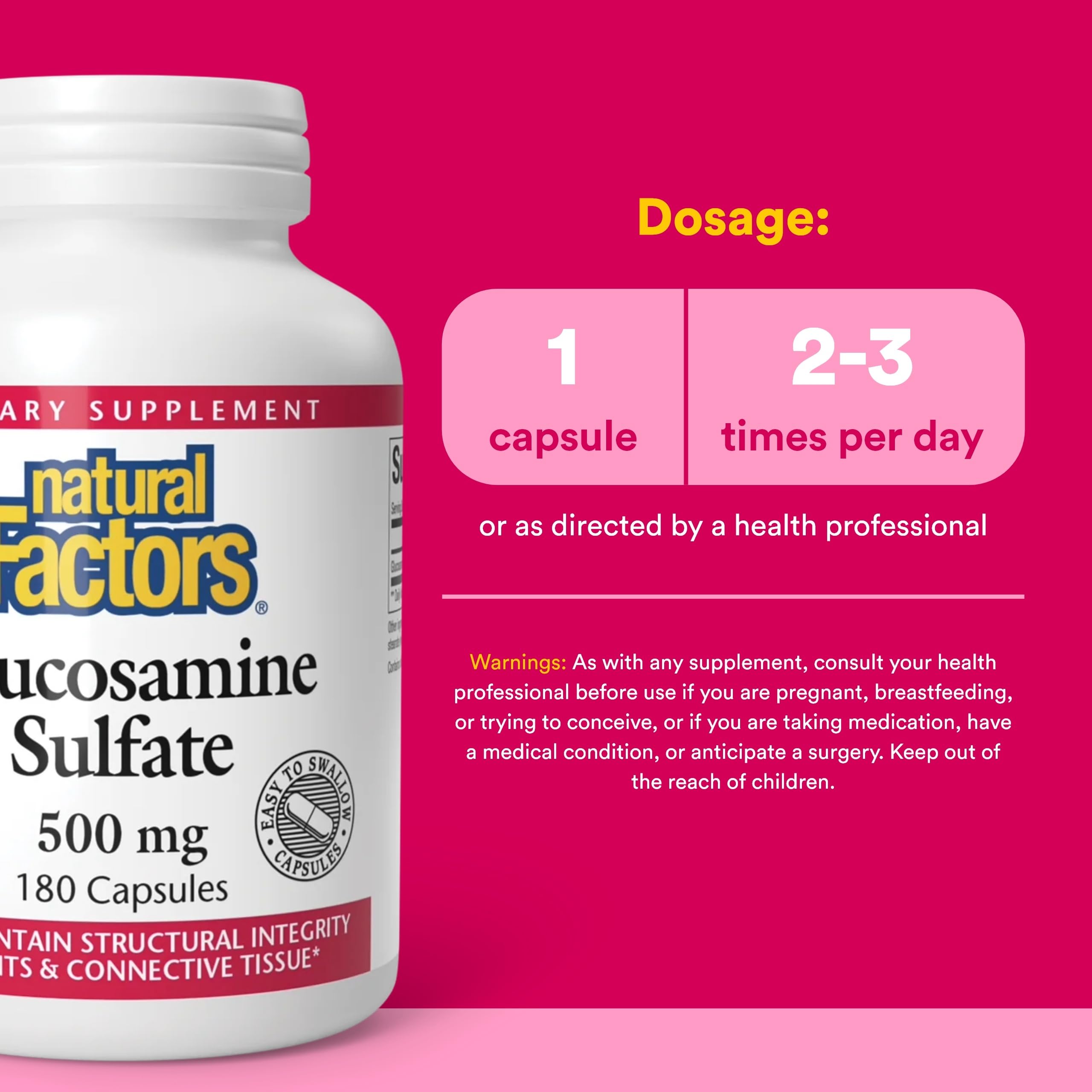 Close-up of Natural Factors Chondroitin Sulfate capsule