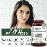 Close-up of Natural Nutra Lutein & Zeaxanthin capsule