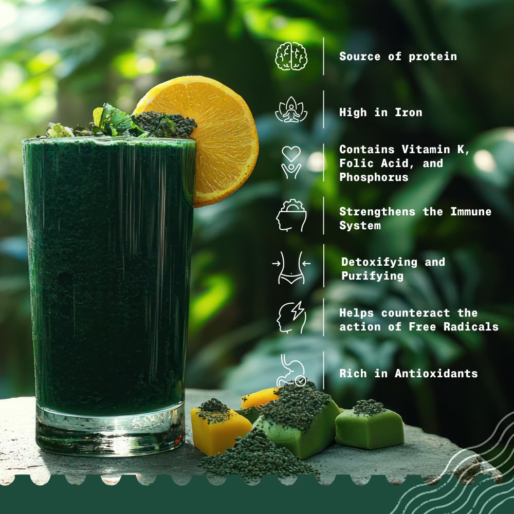 Close-up of NaturaleBio Organic Spirulina Powder
