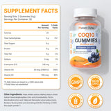 Close-up of Nature Echo CoQ10 Gummies showing the blueberry gummies