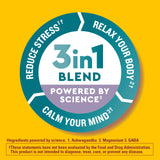 Close-up of Nature Made Calm Mind & Body Gummies showing nutritional information