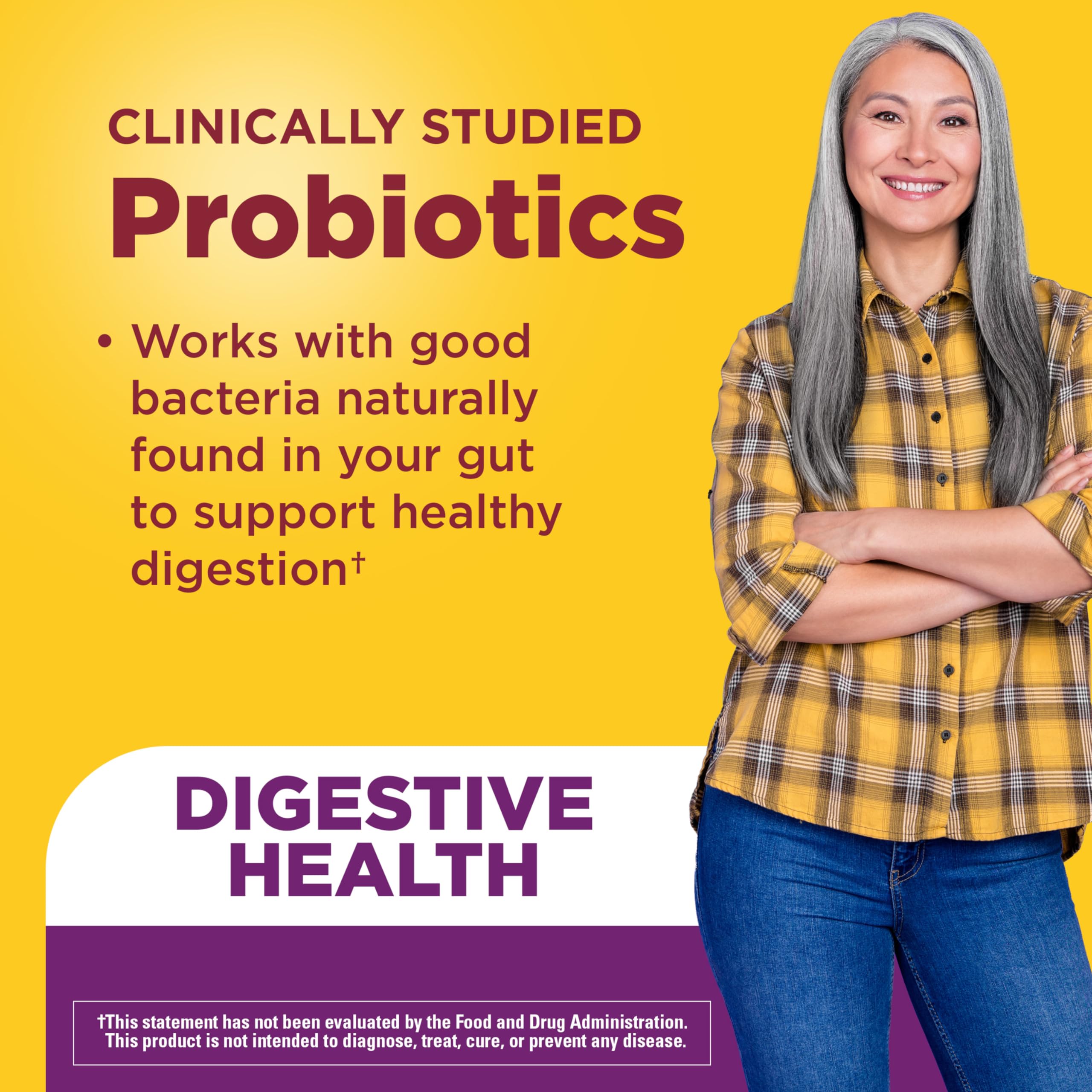 Close-up of Nature Made daily Probiotics Gummies showing two gummies