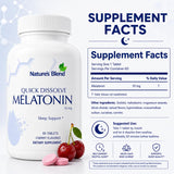 Close-up of Nature's Blend Melatonin Cherry Tablet