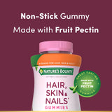 Close-up of Nature's Bounty Hair Skin and Nails Gummies with biotin and collagen