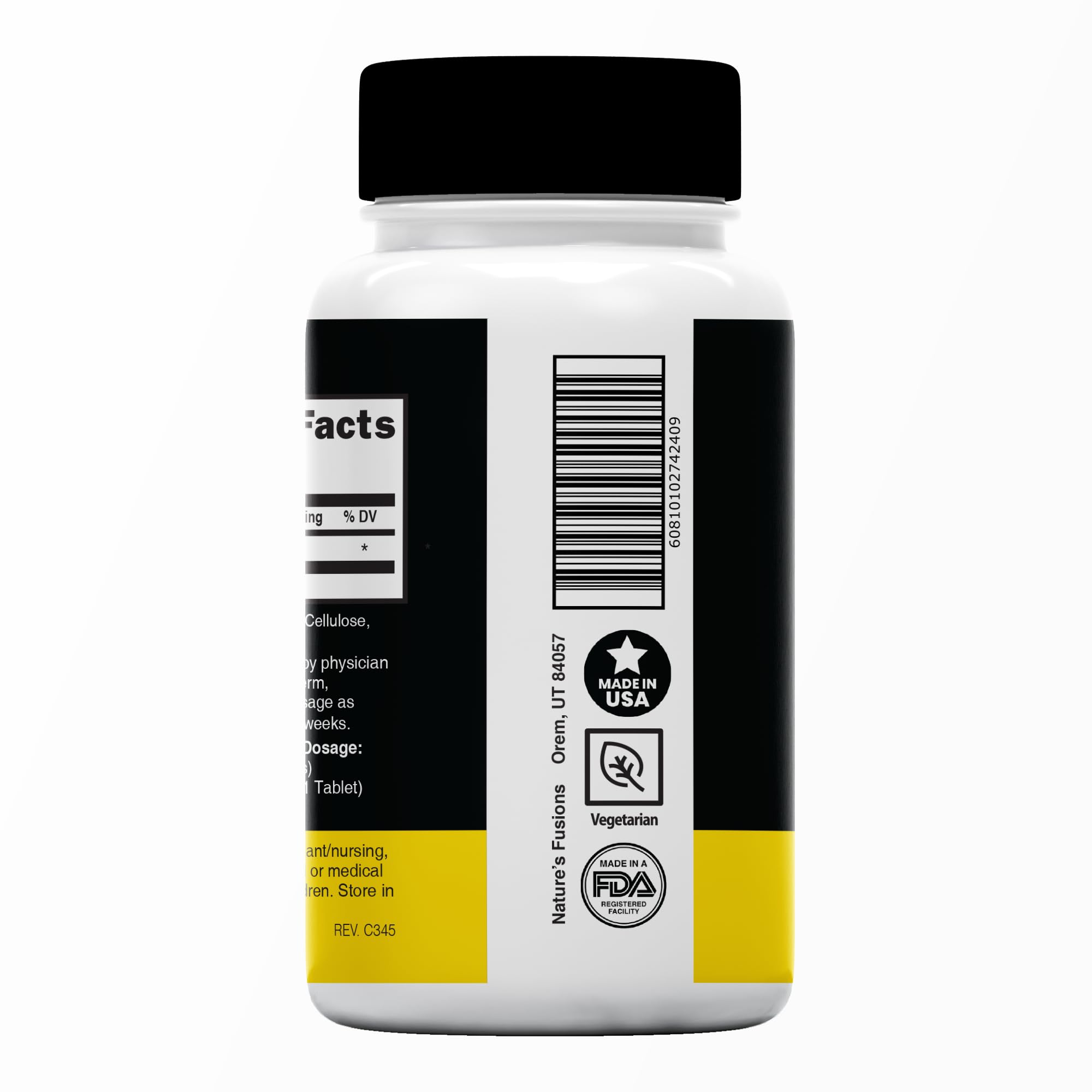 Close-up of Nature's Fusions Potassium Iodide Tablets 130mg bottle