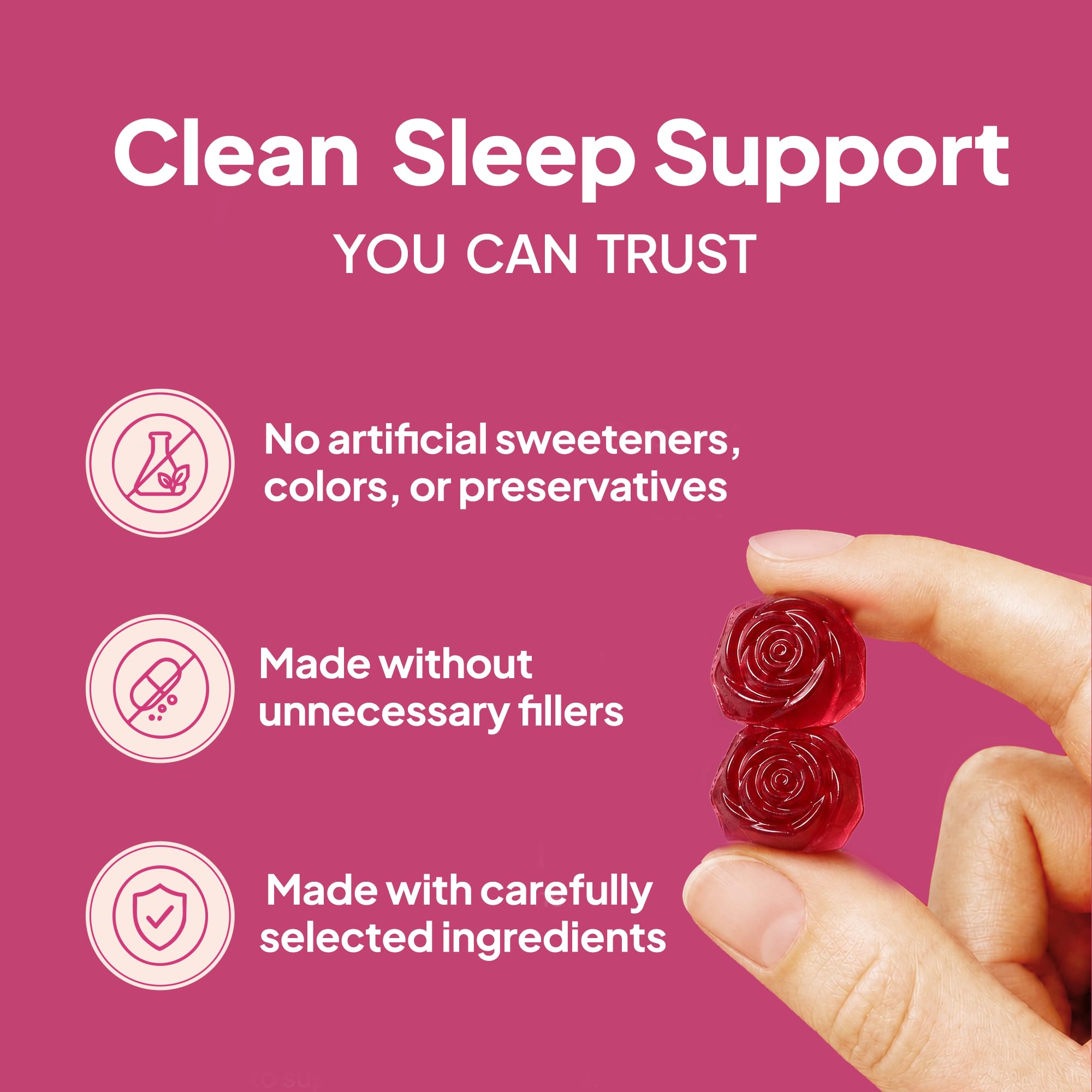 Close-up of Nature's Key Melatonin Gummies showing texture and colour