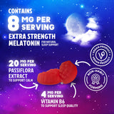Close-up of Nature's Nutrition Sleep Gummies with melatonin