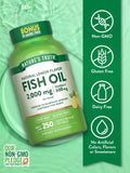 Close-up of Nature's Truth Fish Oil softgel showing lemon flavour