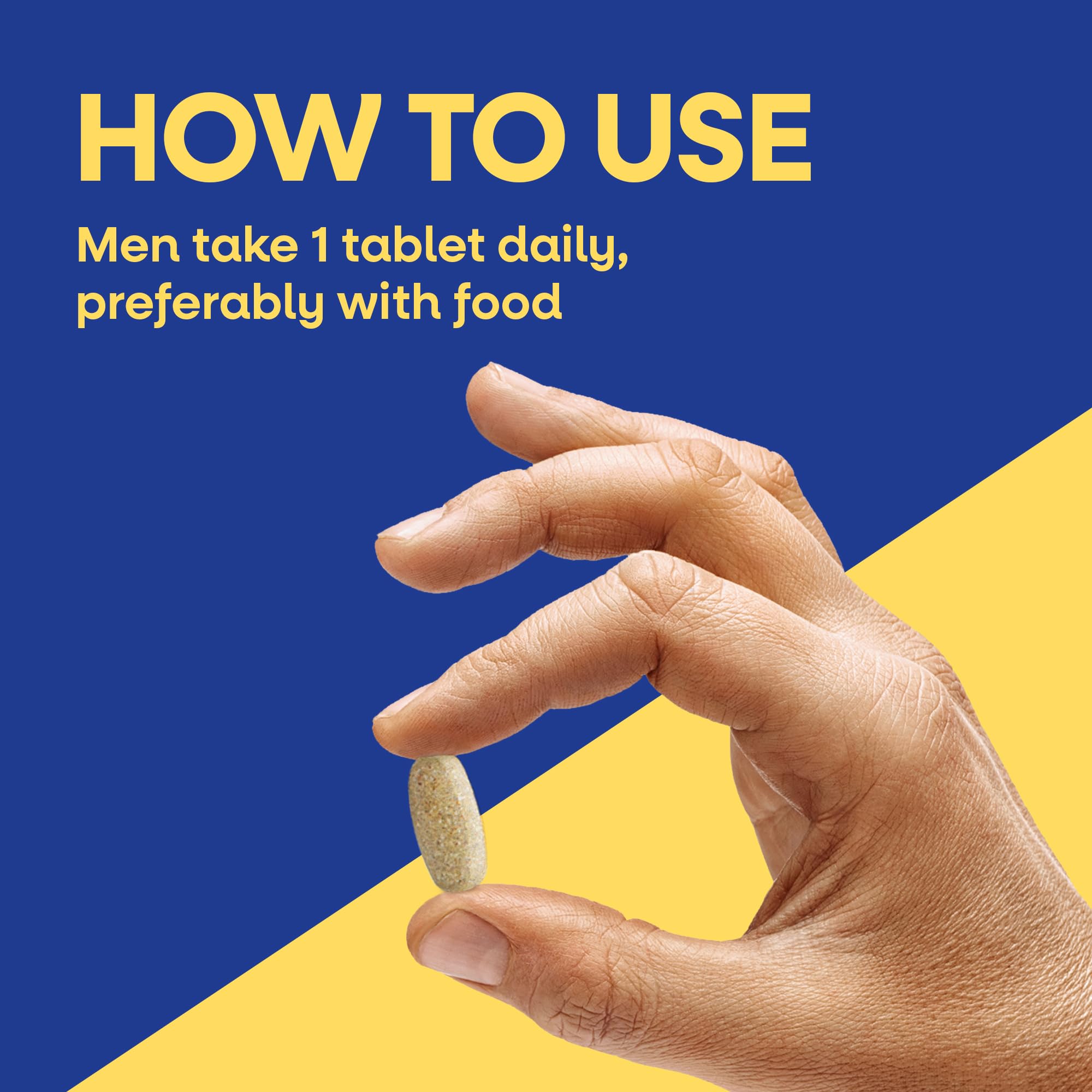 Close-up of Nature's Way Alive! Once Daily Men's 50+ Ultra Multivitamin tablet
