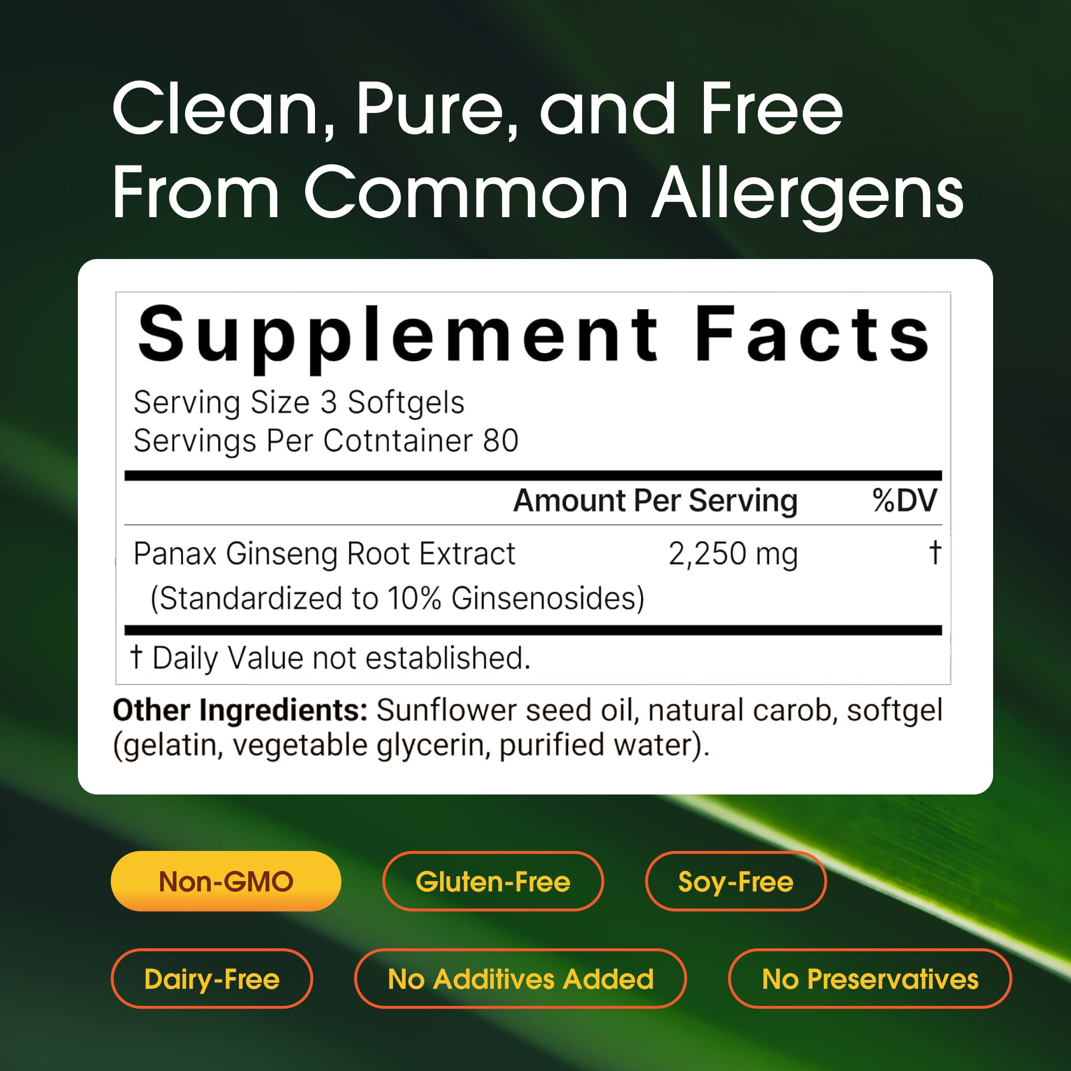 Close-up of NatureBell Panax Korean Red Ginseng softgel