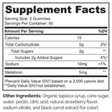 Close-up of NATURELO Melatonin Gummies showing gummy texture