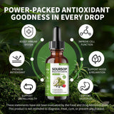 Close-up of NaturePlanet Soursop Graviola Drops capsules