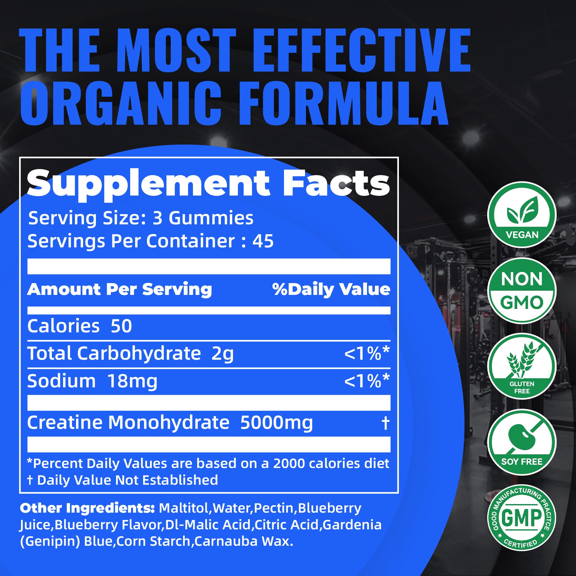 Close-up of Natures Aid Creatine Monohydrate Gummies
