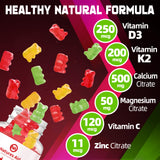 Close-up of Natures Aid D3K2 Gummies showing peach flavour