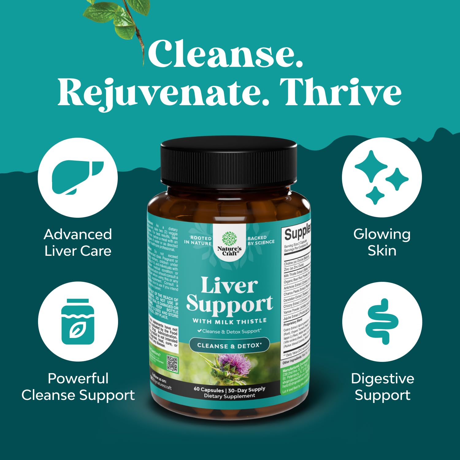 Close-up of Natures Craft Artichoke Extract Capsules