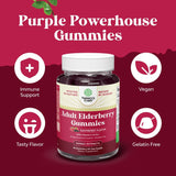 Close-up of Natures Craft Elderberry Gummies with vitamin C
