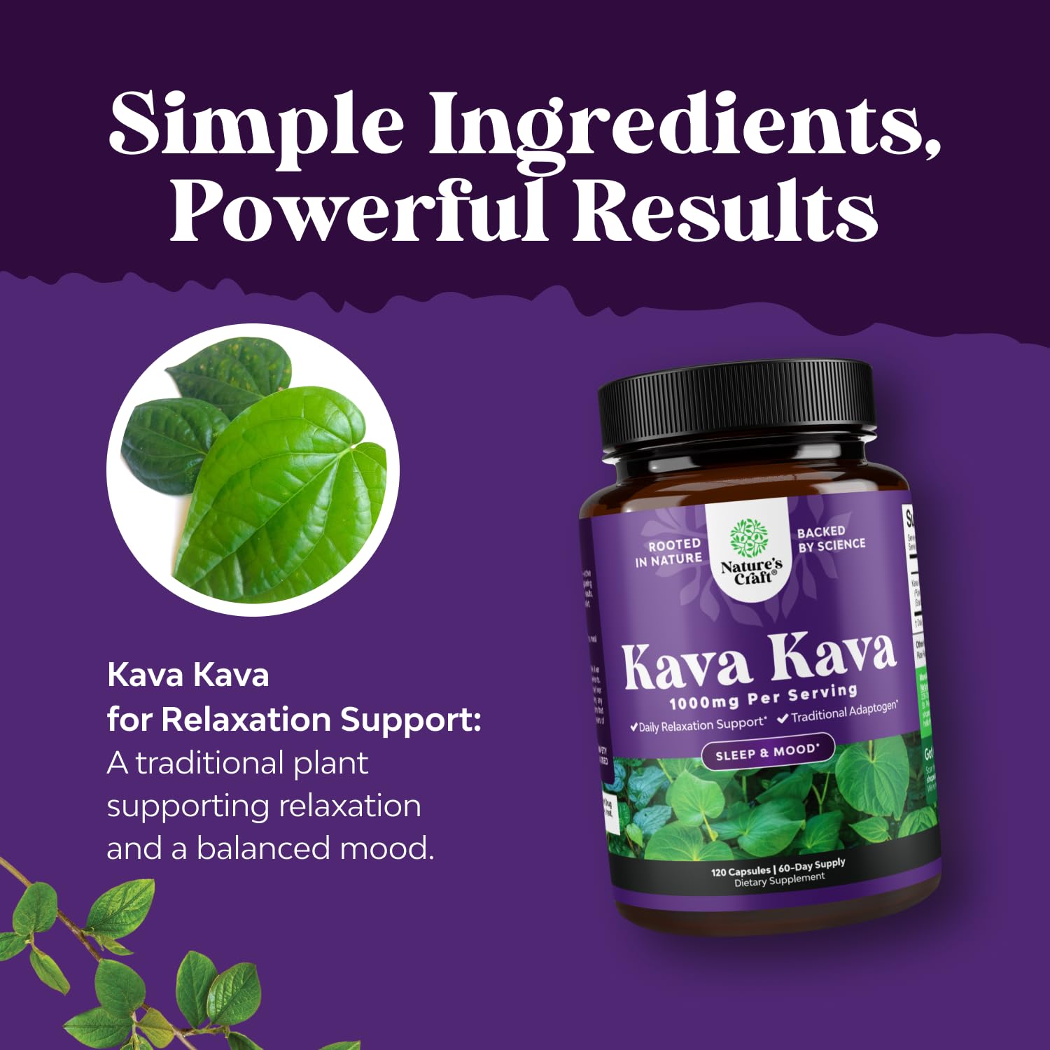 Close-up of Natures Craft Kava Kava Capsules