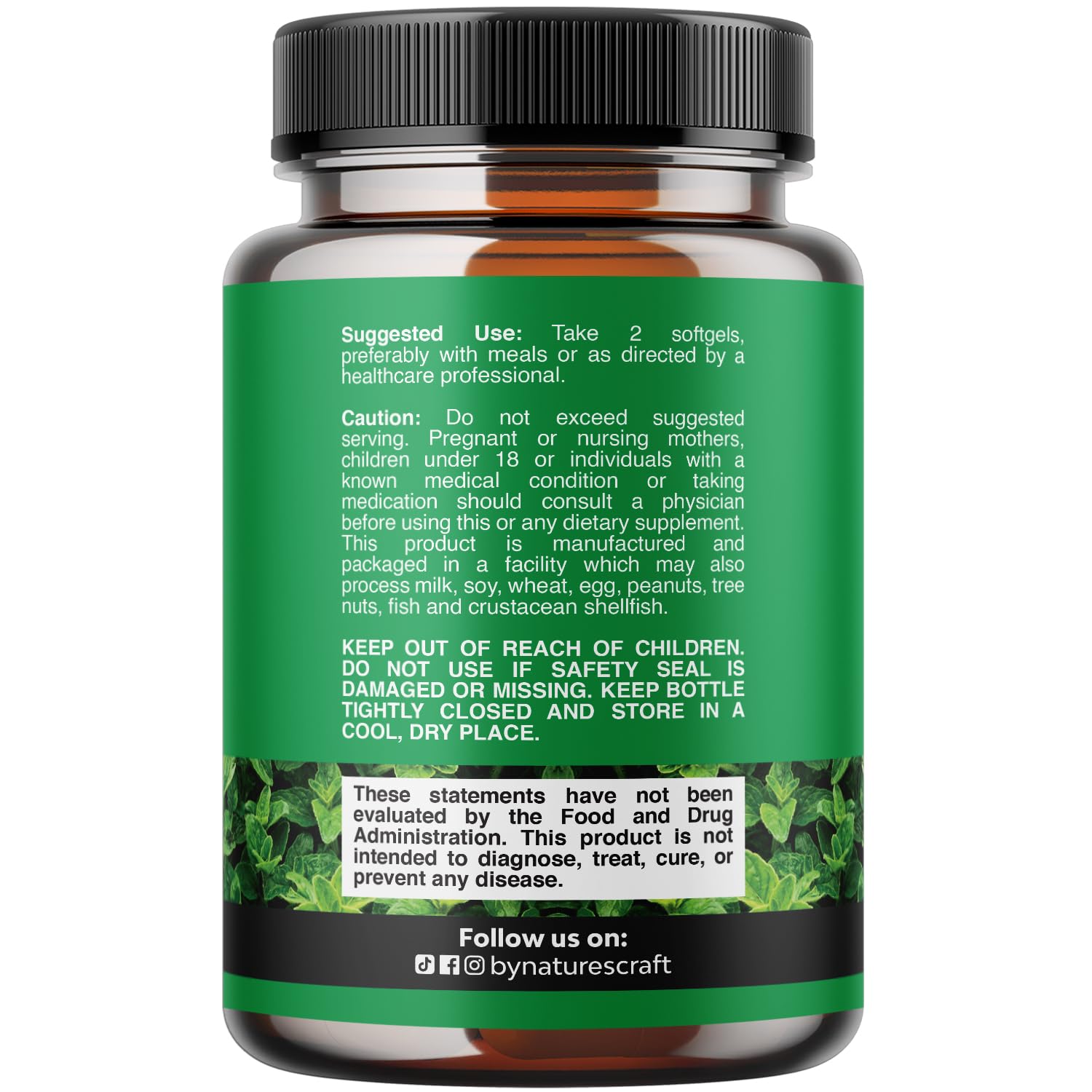 Close-up of Natures Craft Oil of Oregano Softgels showing softgel capsules