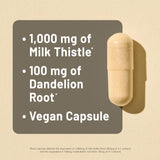 Close-up of NatureWise Milk Thistle Capsules highlighting ingredients