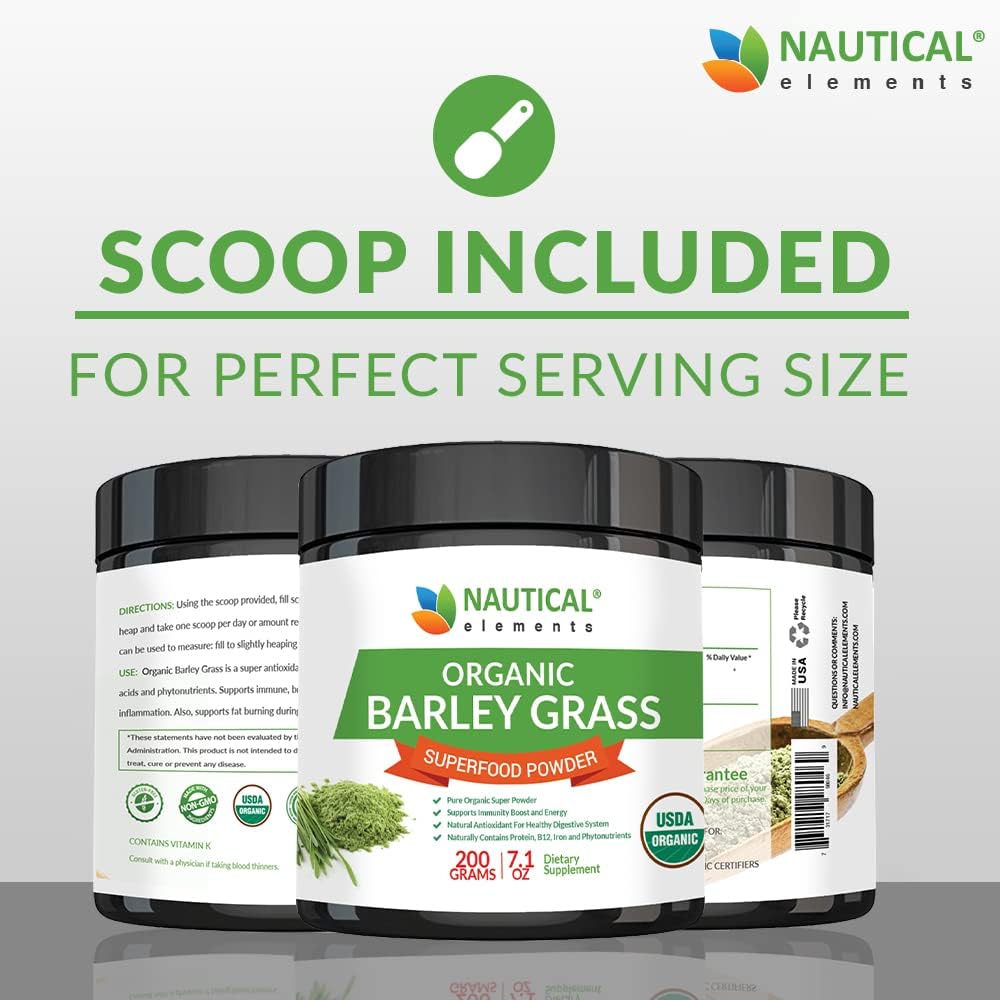 Close-up of Nautical Elements Organic Barley Grass Powder texture