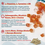 Close-up of NEVISS Brain Focus Gummies with ingredients