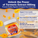 Close-up of NEVISS Iron Gummies with mango flavour