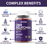 Close-up of NEVISS Melatonin Gummies with natural fruit flavour