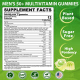 Close-up of NEVISS Men's Multivitamin Gummies 50+ showing individual gummies