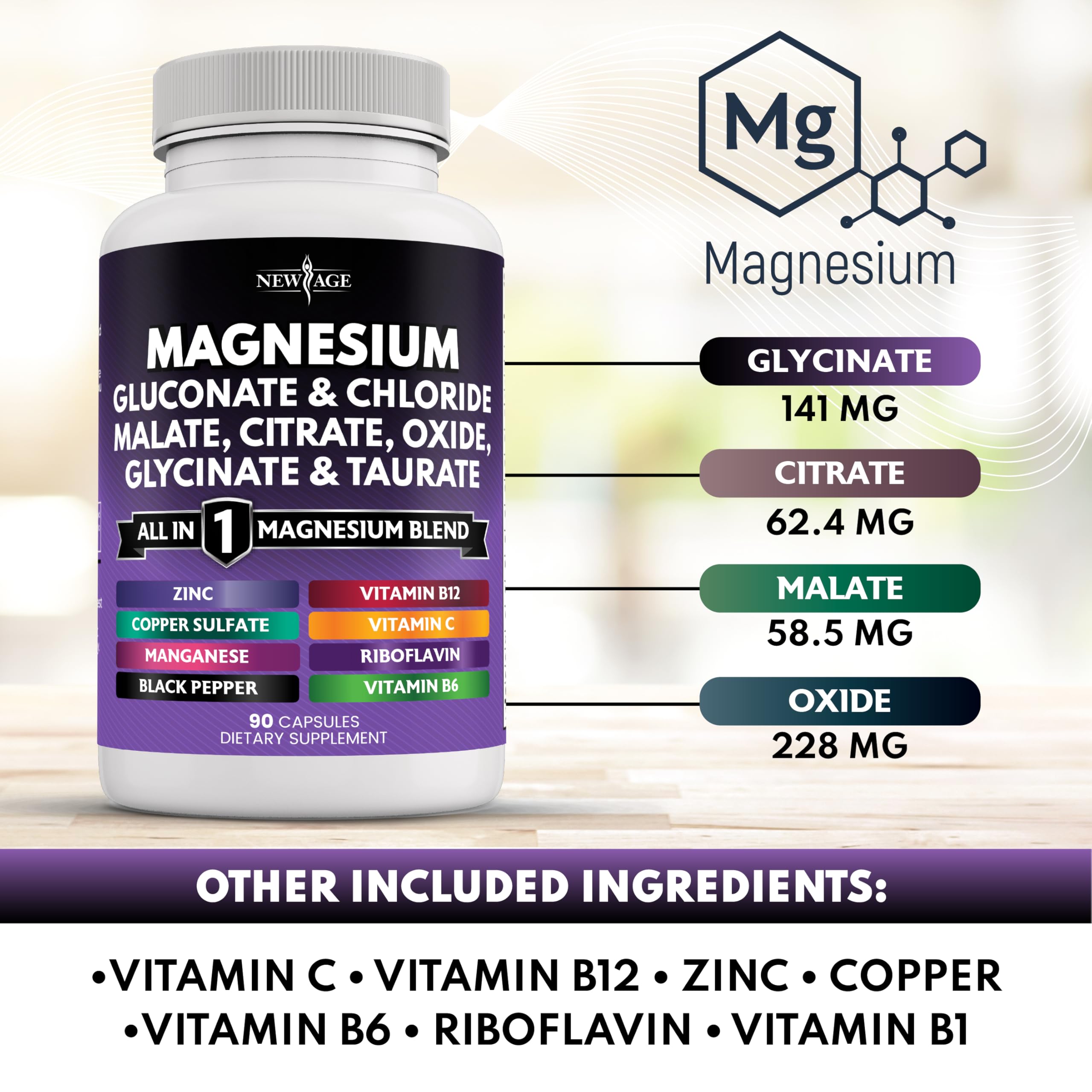 Close-up of NEW AGE Manganese Complex Supplement capsules