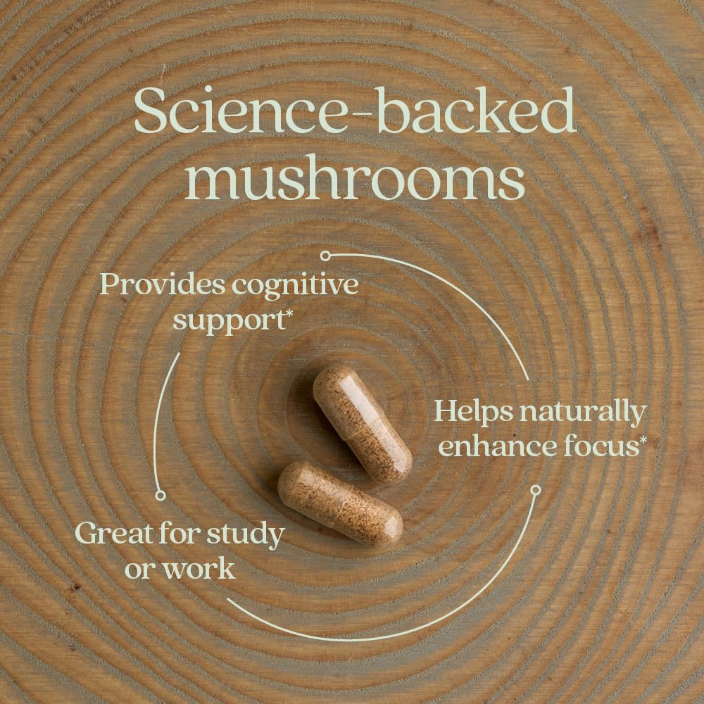 Close-up of New Chapter Lion's Mane Mushroom Capsules