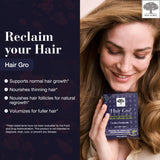 Close-up of NEW NORDIC Hair Growth Support Tablets showing ingredients
