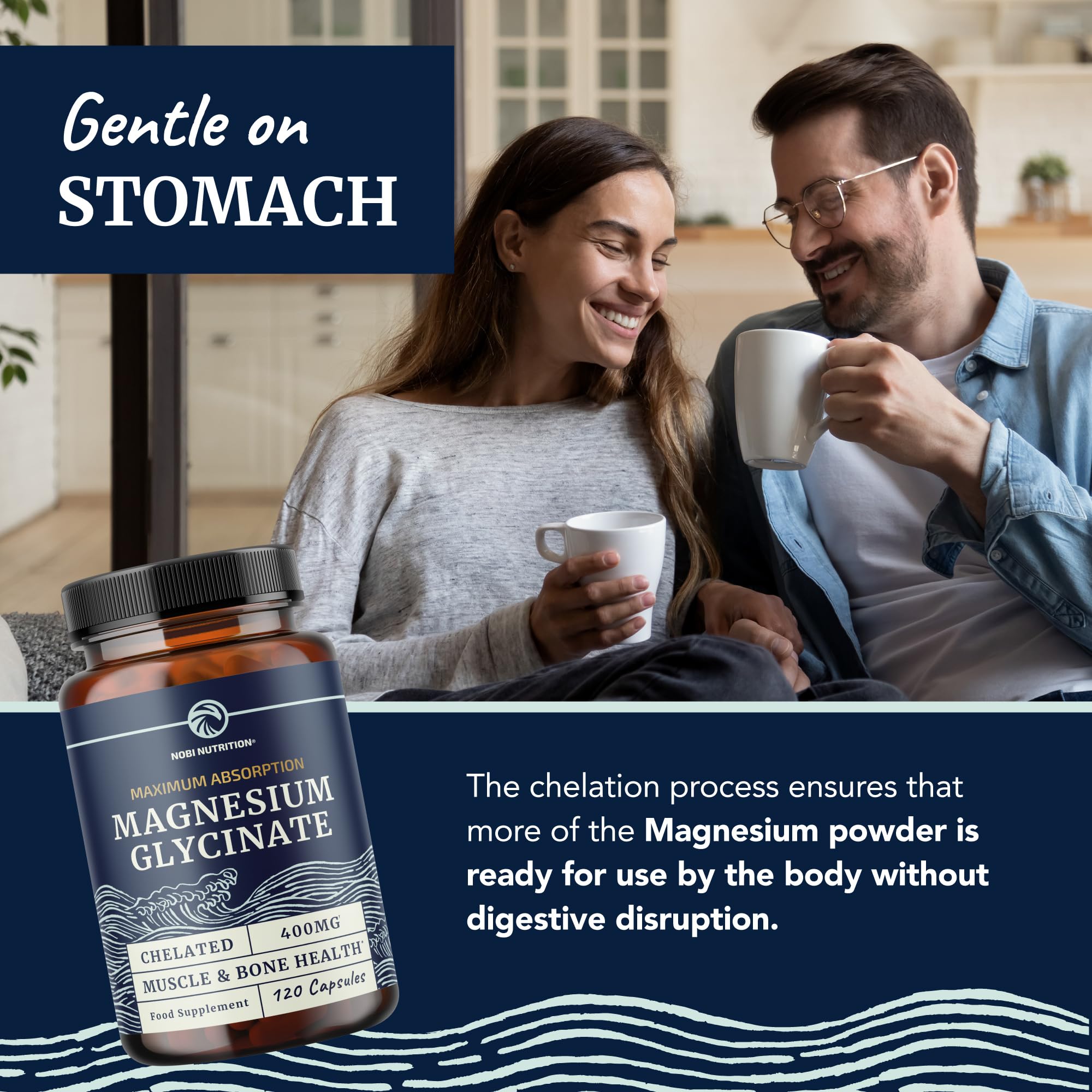 Close-up of Nobi Nutrition Magnesium Glycinate capsules