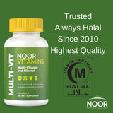 Close-up of Noor Vitamins Adult Multivitamin tablets