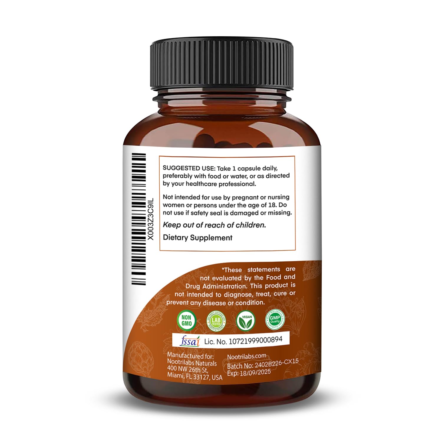 Close-up of Nootrilabs Naturals Cinnamon Supplement capsules