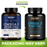 Close-up of NURTURLY Enteric Coated Fish Oil Omega 3 softgel
