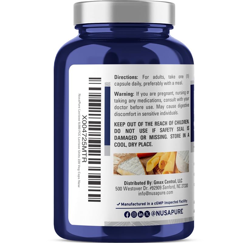 Close-up of NusaPure Lactase Enzyme capsules