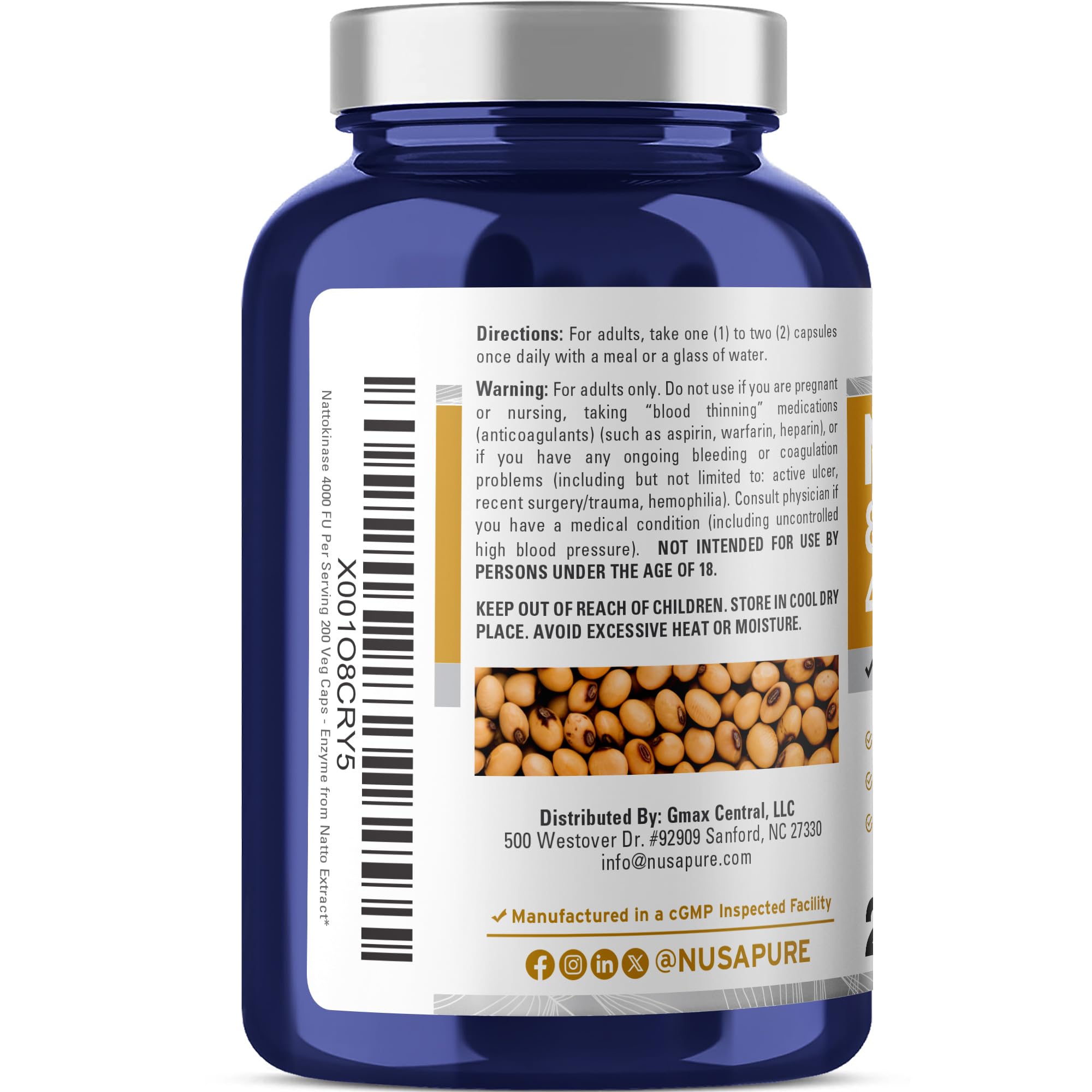 Close-up of NusaPure Nattokinase capsules