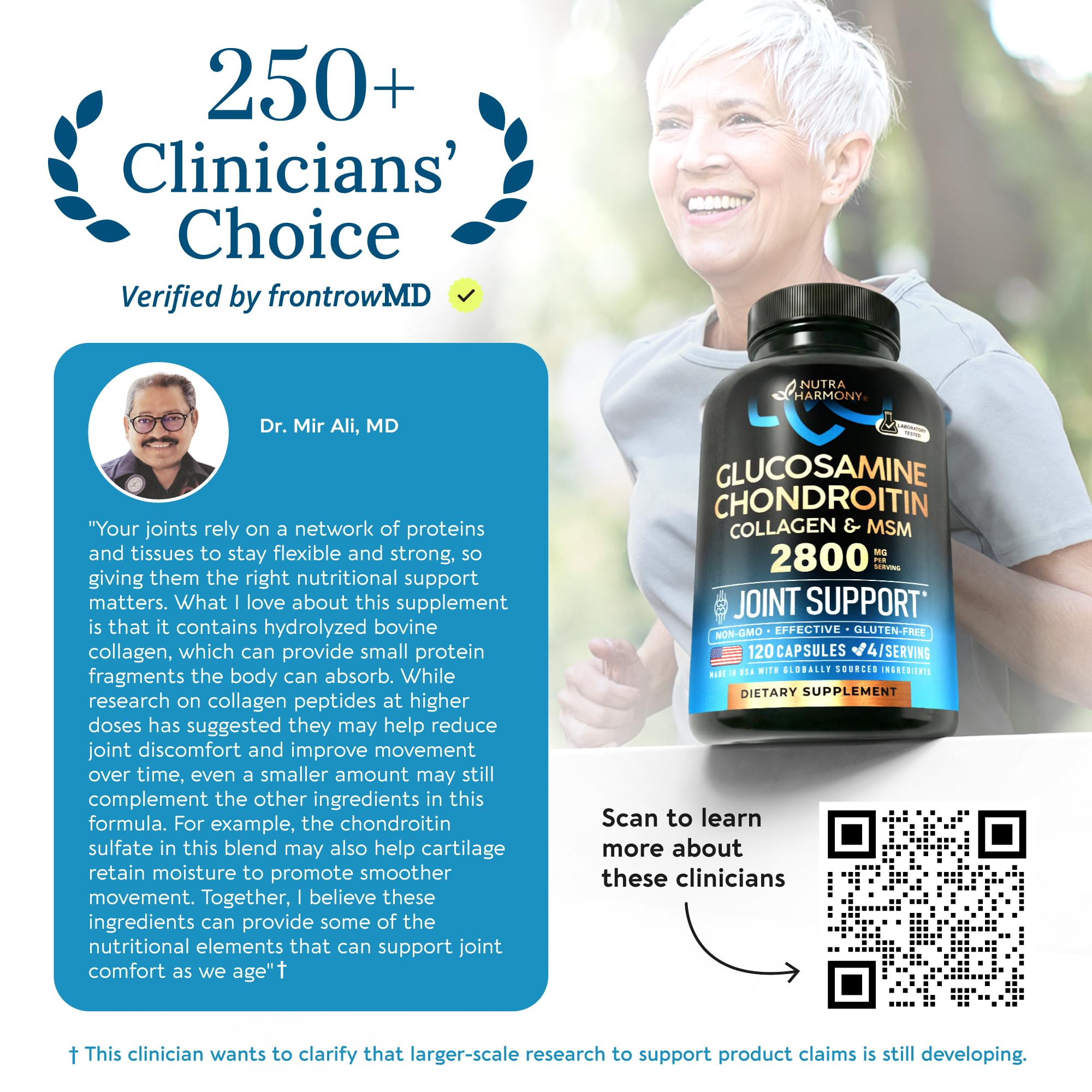 Close-up of NUTRAHARMONY Glucosamine Chondroitin MSM capsule