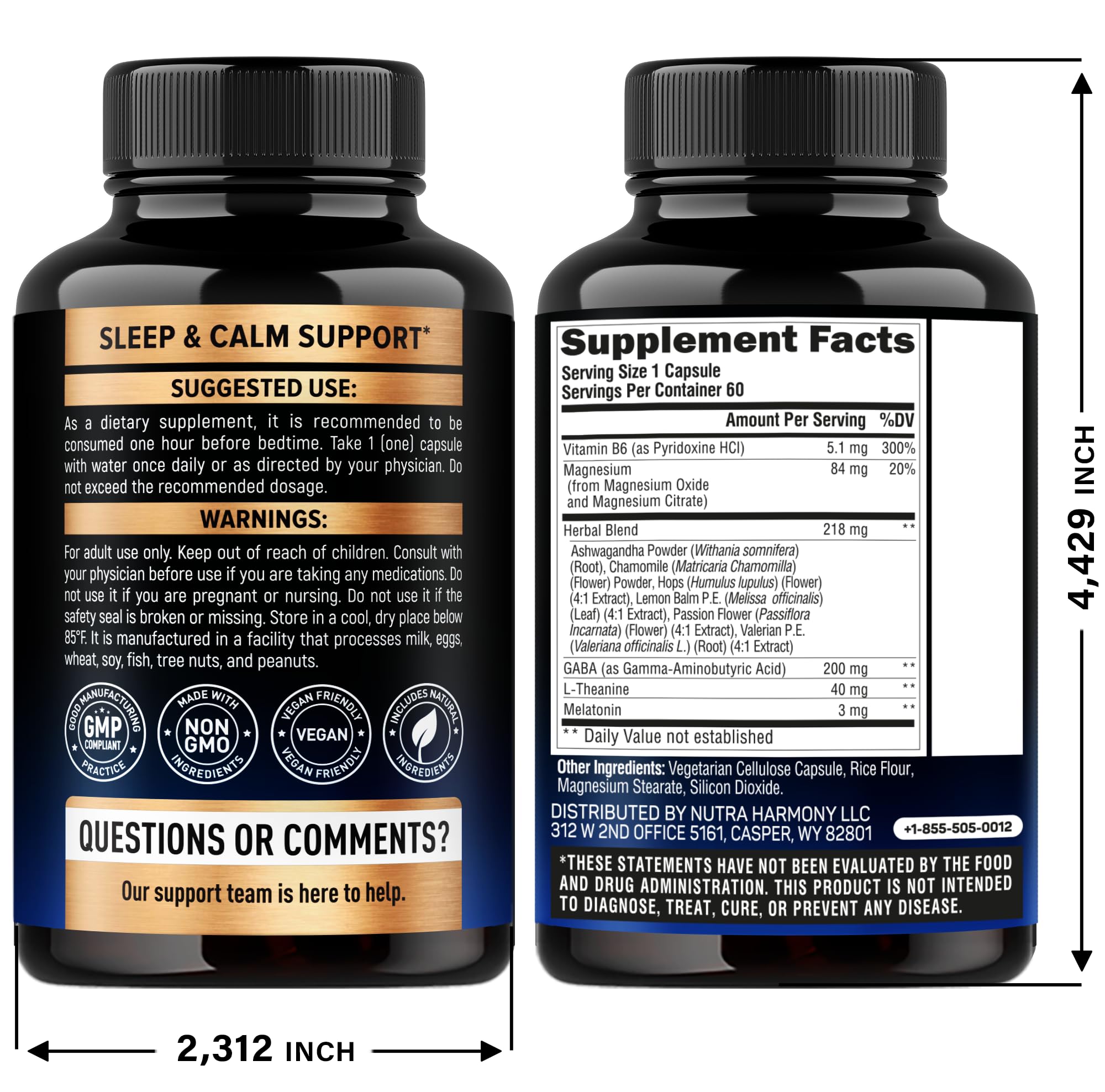 Close-up of NUTRAHARMONY Sleeping Pills capsules