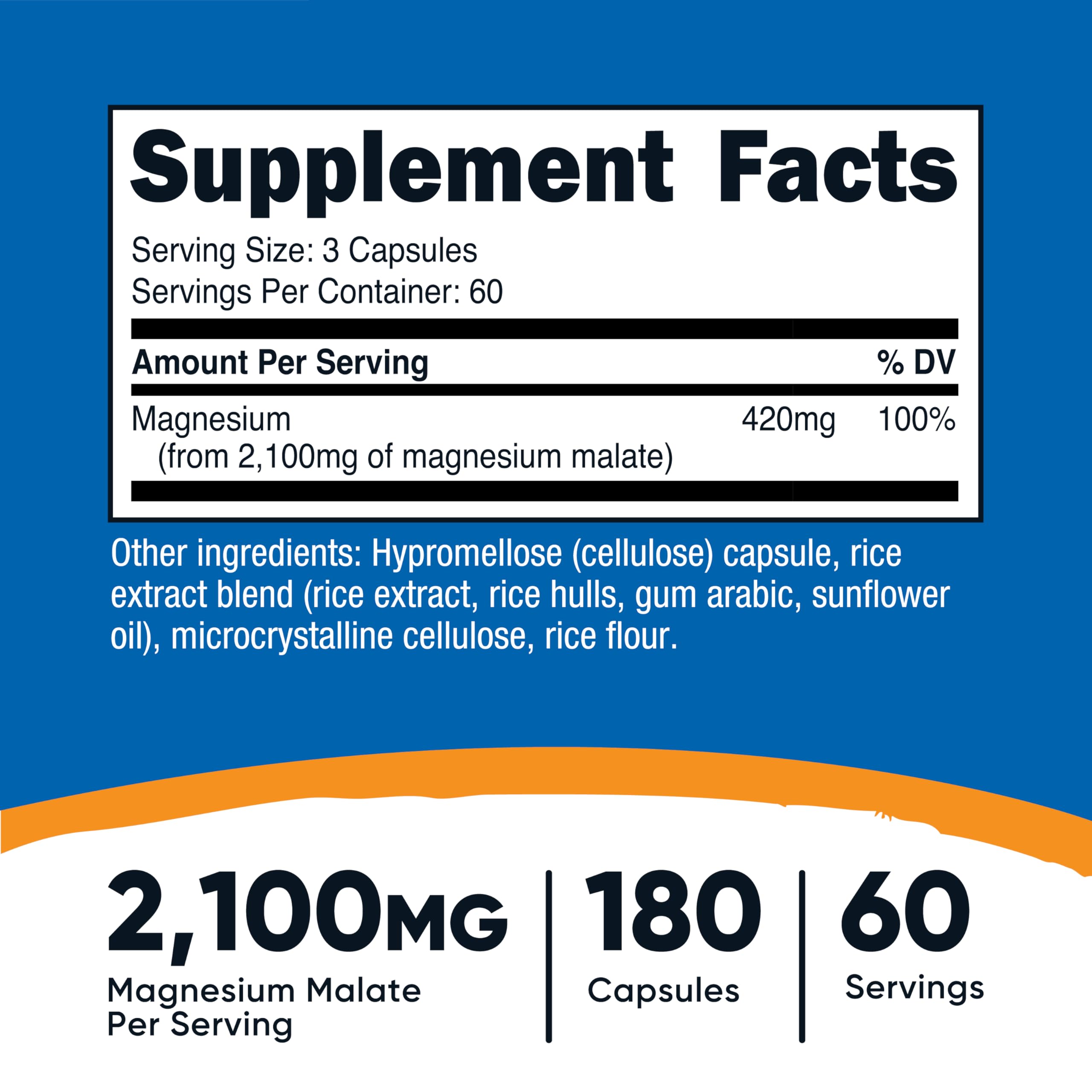 Close-up of Nutricost Magnesium Malate capsule