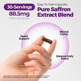 Close-up of NUTRIQORA LABS Saffron Extract Capsules