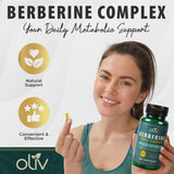 Close-up of oliv Berberine capsules