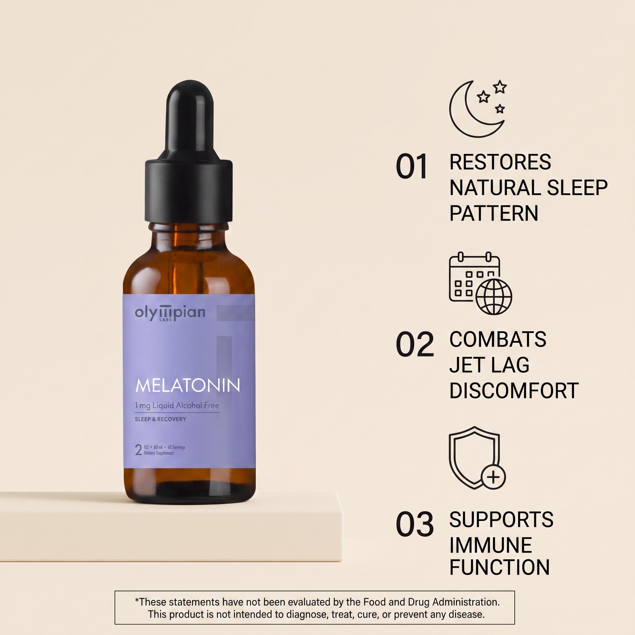 Close-up of Olympian Labs Melatonin 5mg tablet