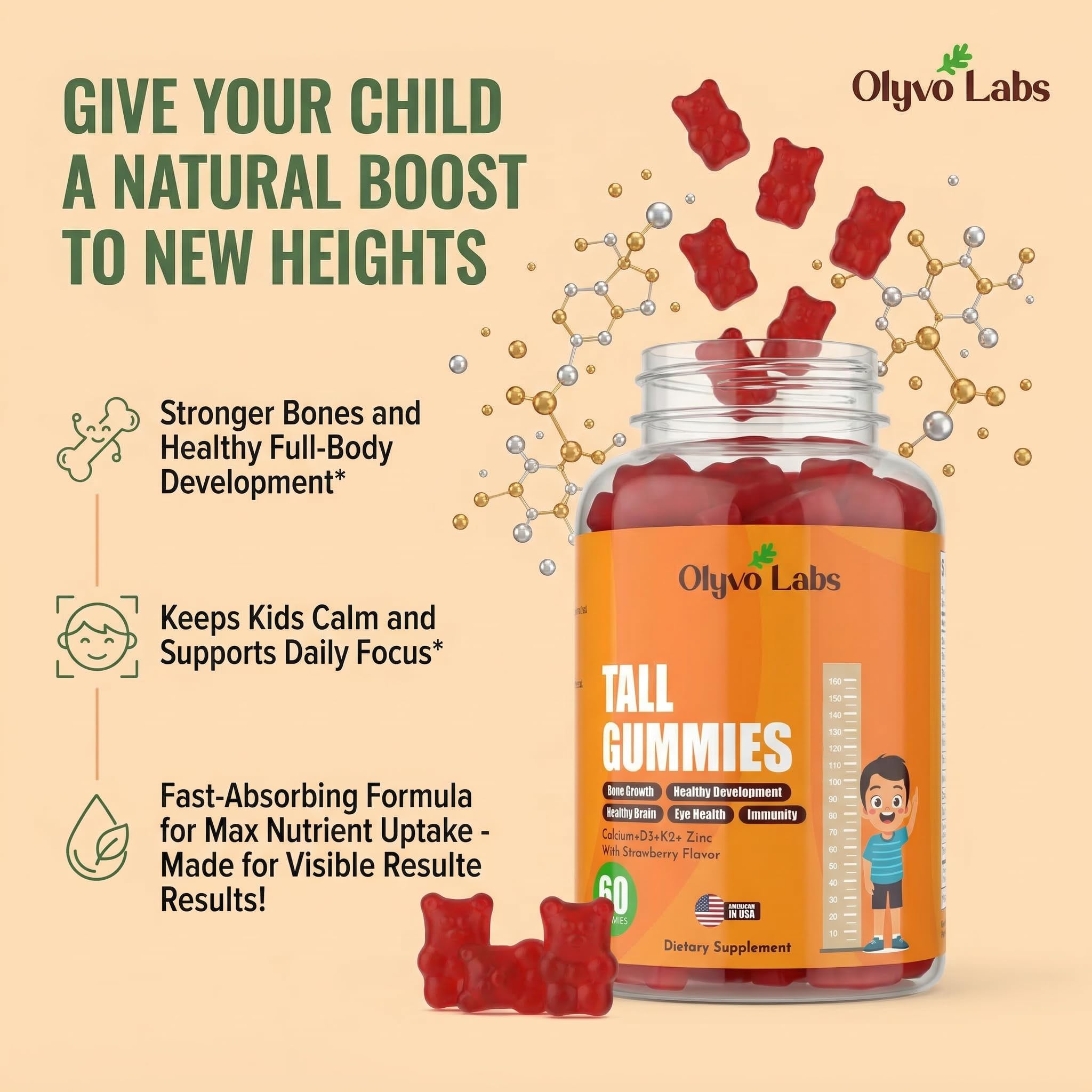 Close-up of Olyvo Labs Multivitamin Gummies showing individual gummies