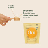 Close-up of OM MUSHROOM SUPERFOOD Lion's Mane Mushroom Powder texture