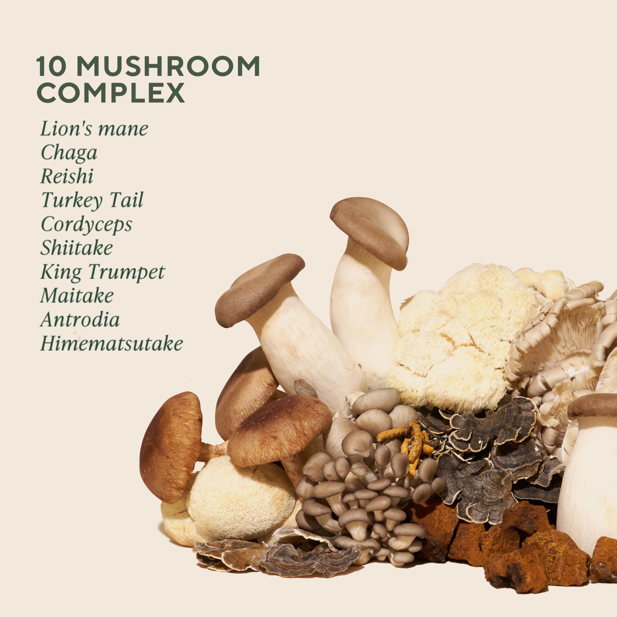 Close-up of OM MUSHROOM SUPERFOOD Organic Mushroom Supplement capsules